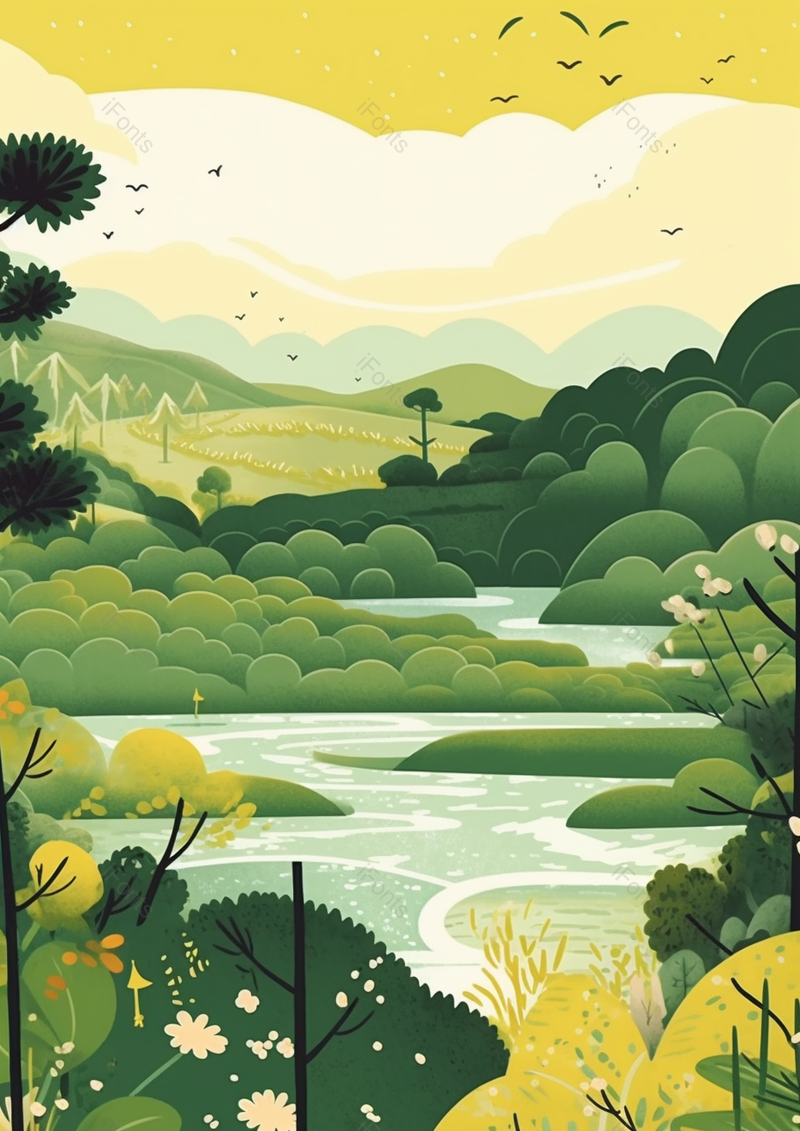户外秋天的风景背景插画手绘背景图自然风光,插画/手绘图,插画/手绘图库,插画/手绘图下载,插画/手绘